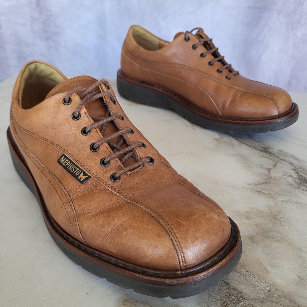 Mephisto Abel Air Relax Mens Size 8 Brown Leather Lace Up Sneakers